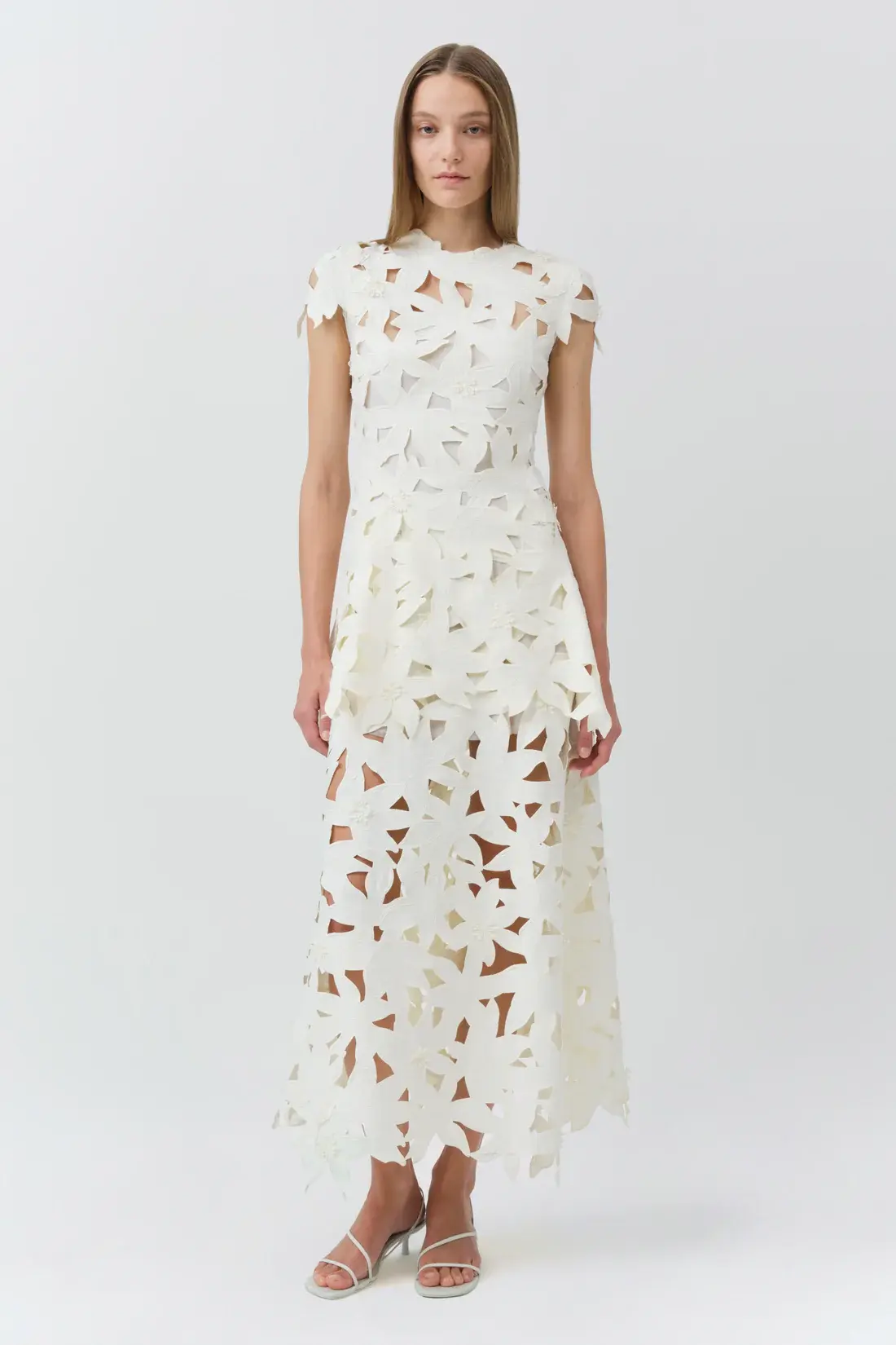 Neve Embroidered Cotton Midi Dress