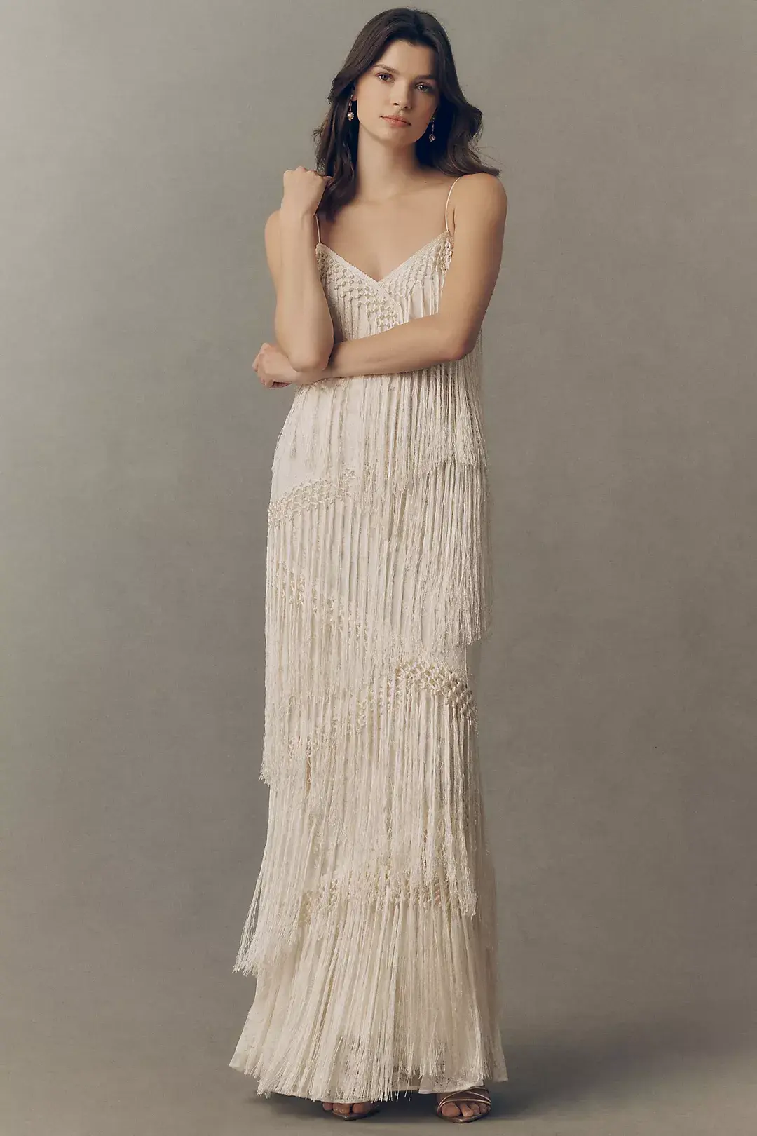Delphi Fringe Lace Gown
