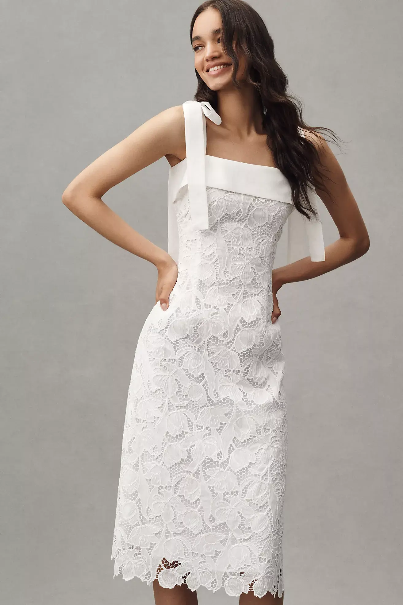 Tie-Strap Lace Dress