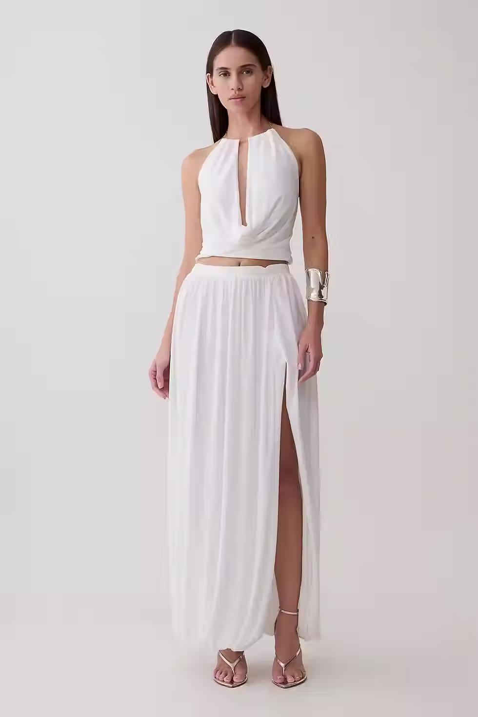 honeymoon skirt set with high slit 