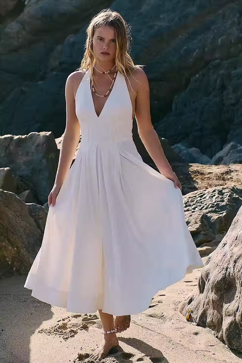 halter neck bridal shower look