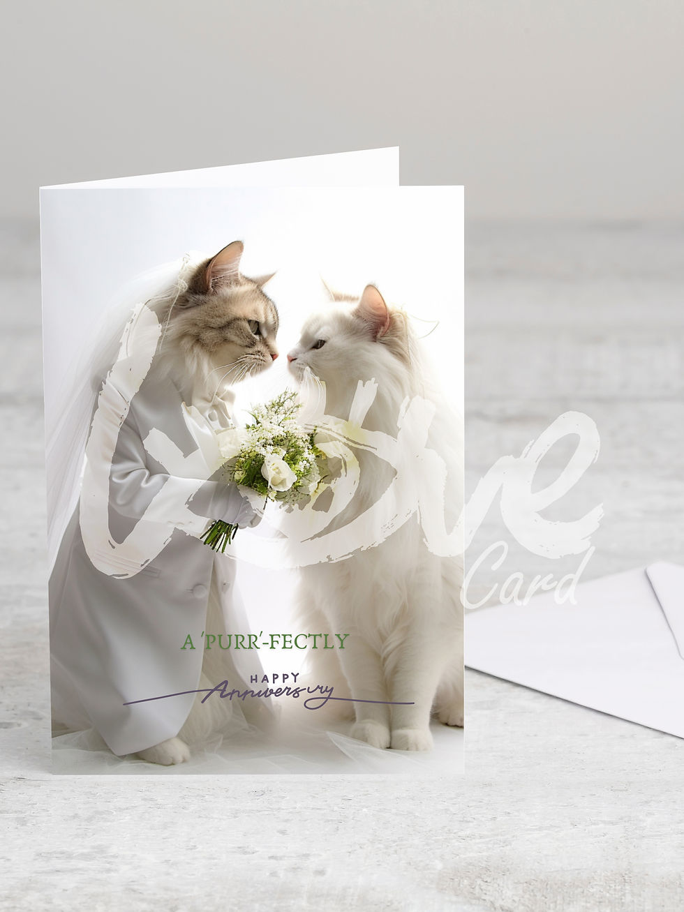 Greeting card 'Happy Anniversary' with envelope