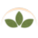 Logo Touren hoch drei mit drei grünen Blättern und zwei orangfarbenen Bögen darüber