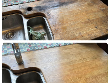 Surface Repair Specialist recommend using water-based products to restore wooden worktops.