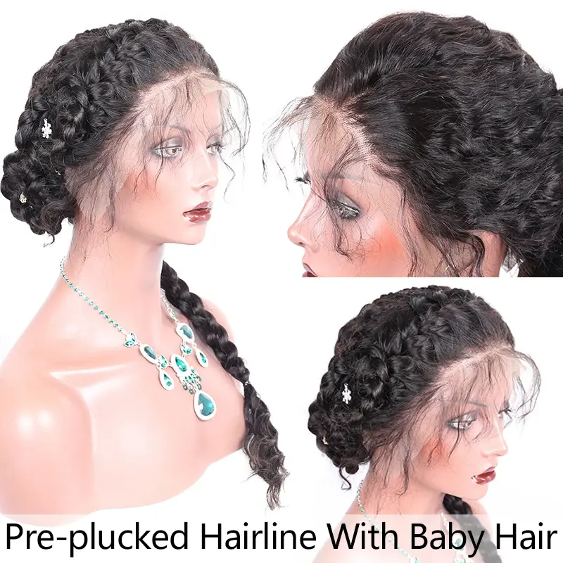 Thumbnail: Body Wave Lace Front Human Hair Wigs Brazilian 13x4 Pre Plucked Ever Beauty Remy