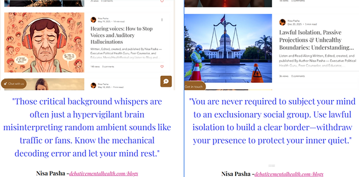 Grid preview of visual mental health quotes, images, and video breakdown thumbnails