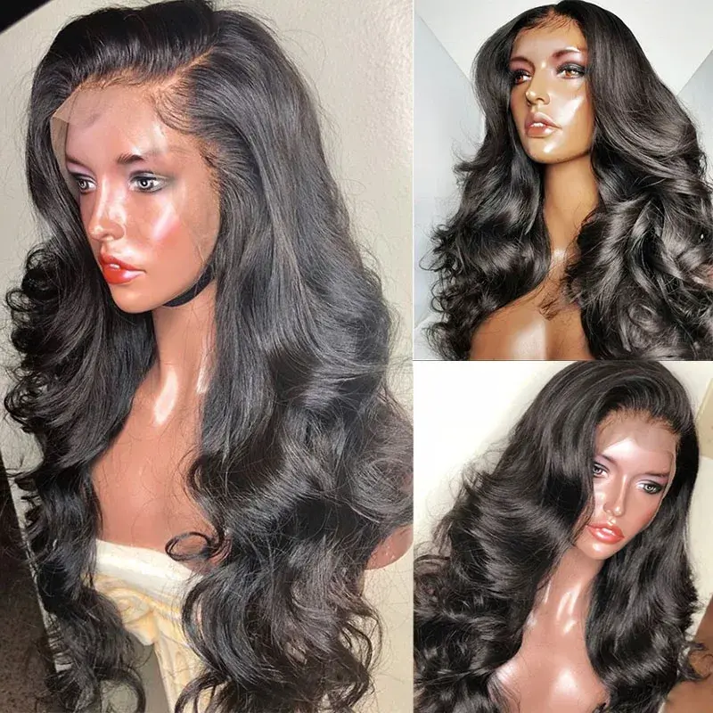 Thumbnail: Body Wave Lace Front Human Hair Wigs Brazilian 13x4 Pre Plucked Ever Beauty Remy