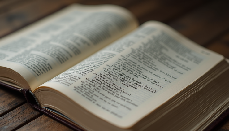 Eye-level view of an open Bible with highlighted Psalms and handwritten notes