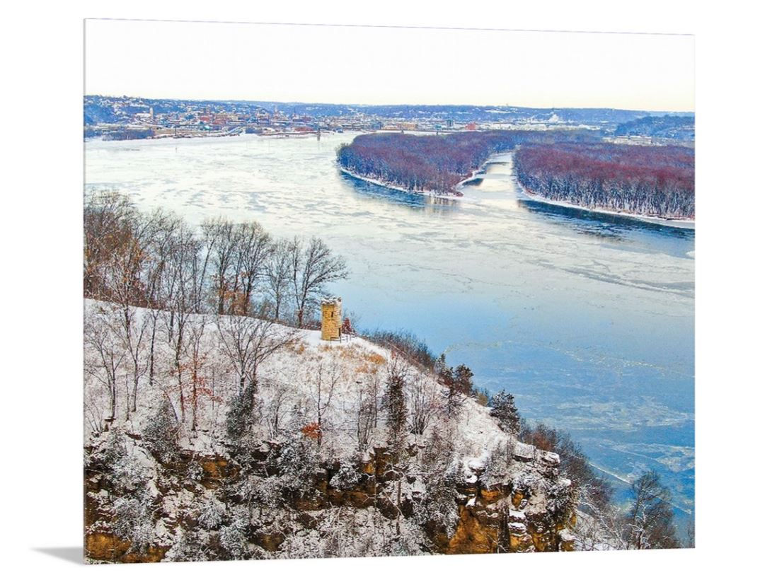 Wintery Monuments on the Bluff - Dubuque, IA