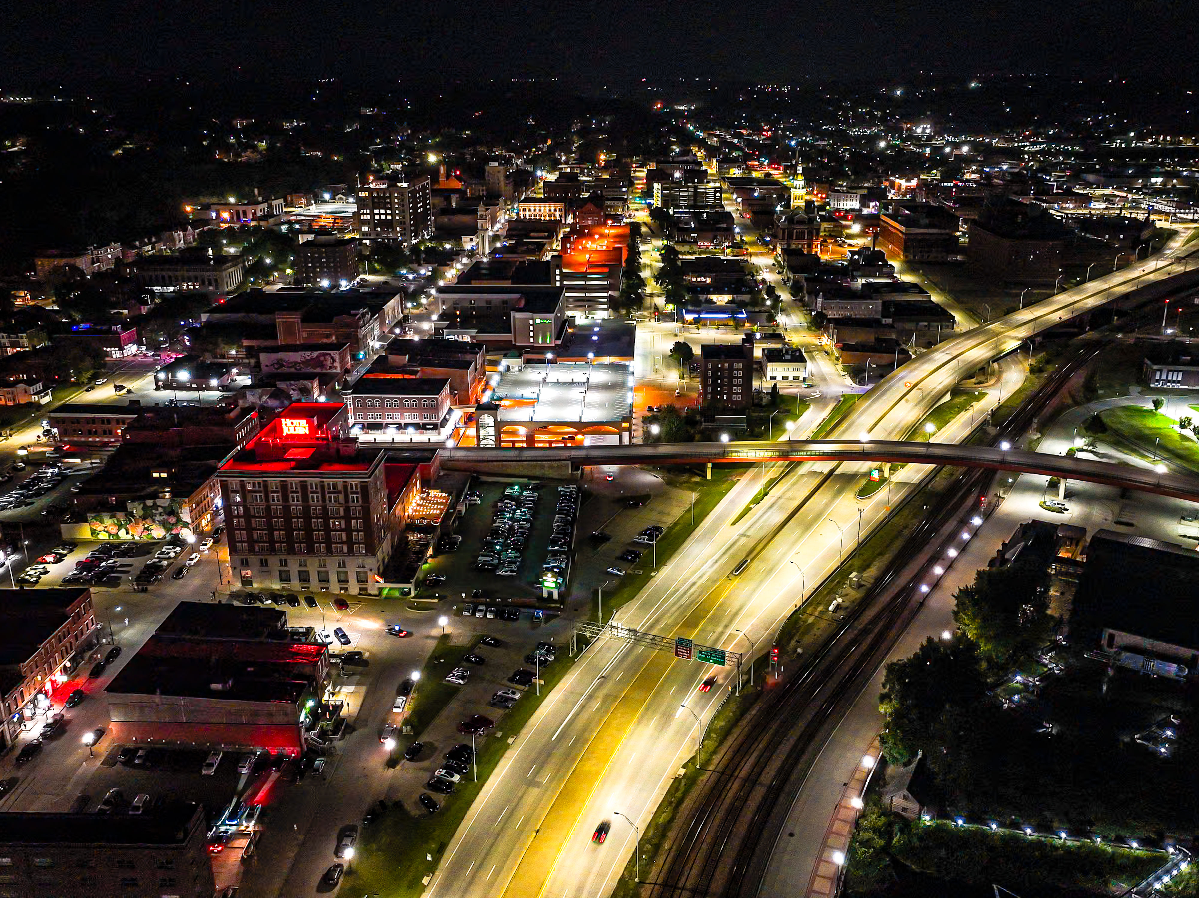 City Lights by Night - Dubuque, IA