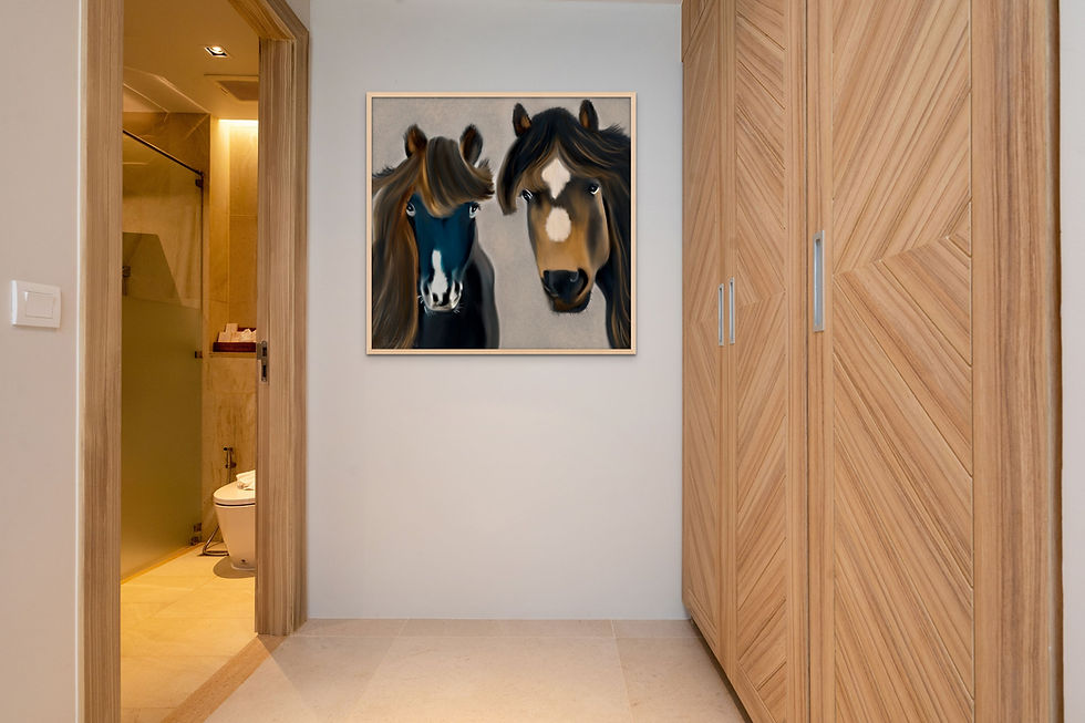 Thumbnail: Navy and Spice Horse Portrait by Sharon  K. Wojtas