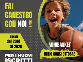 🏀Ripartono i corsi Minibasket con il Vela Basket 🏀