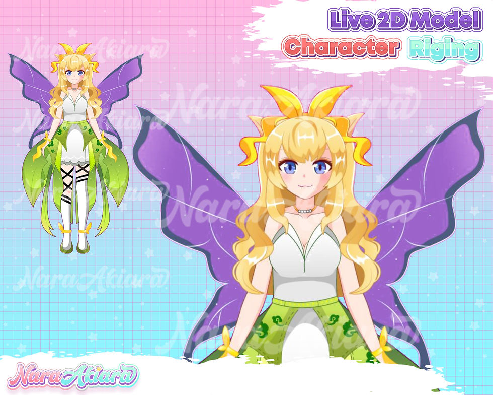 縮圖：Step into a Whimsical World with our Vtuber Live2D Model Anime Girl Green Fairy
