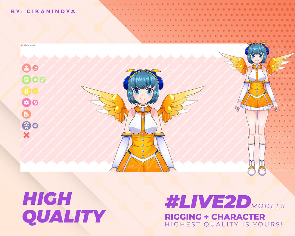 Thumbnail: Live2D VTuber Accessory: Radiant Yellow Wings for Streamers