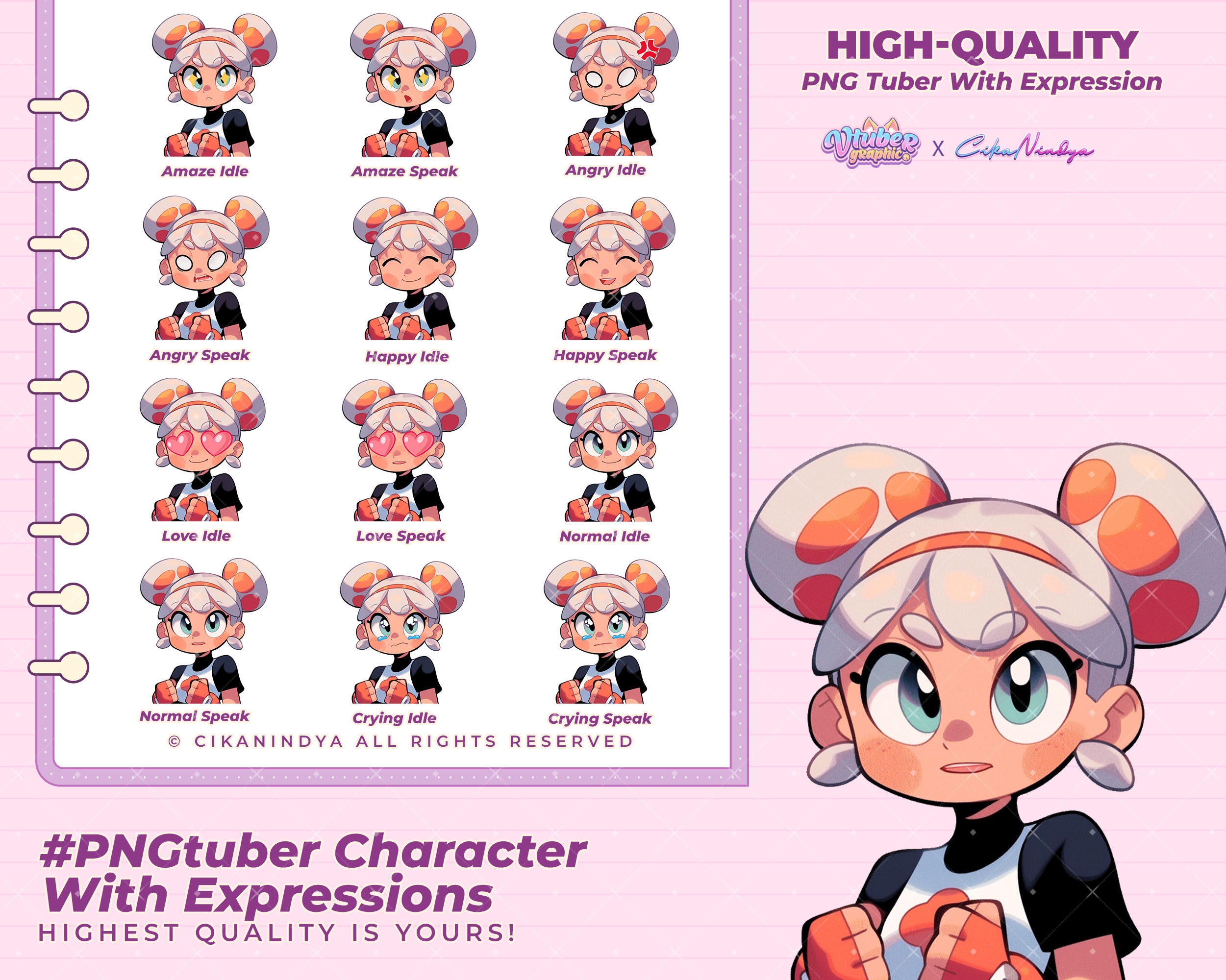 Add a Unique Twist to Your Streams with Engaging PNG Tuber Characters Girl