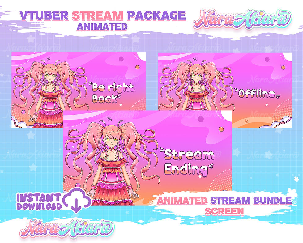Thumbnail: Elevate Your Streams with the Anime Pink Hair and Pink Dress Overlay Stream Pack