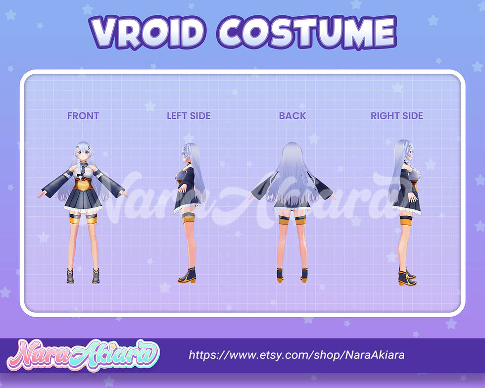 섬네일: Discover the 3D Vroid Avatar Look Embrace Elegance with the Dark Blue Dress