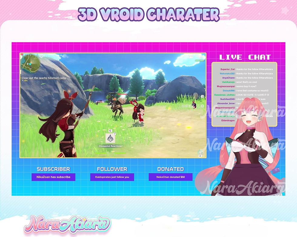 섬네일: Embracing the Extraordinary with the Long Hair Pink Blue Anime Girl 3D Vroid