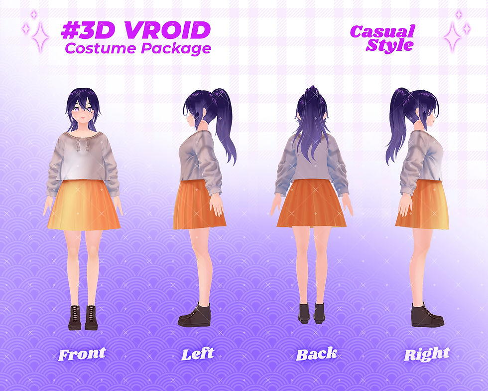 サムネイル： The Urban Explorer 3D VRoid Clothes Pack  - Versatile Casual Girl Set