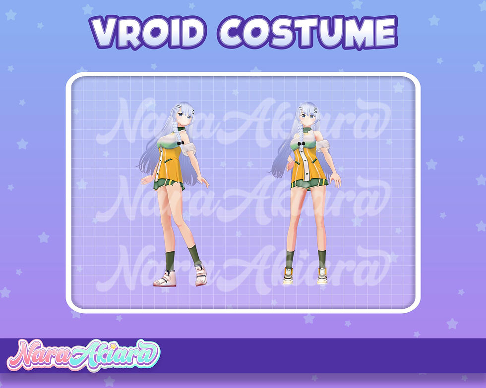 サムネイル： Elevate Your Vtuber Stream with the 3D Vroid Costume Yellow Sleeveless Blouse
