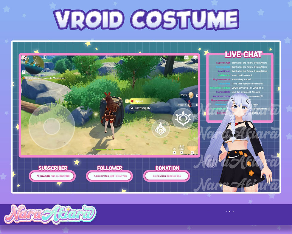 Thumbnail: Let's Be Stylish with Black Garnet Vroid Crop Top Outfit for Your Avatar