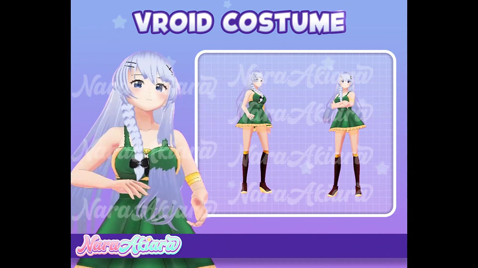 Thumbnail: Transform Your Vtuber Stream with the 3D Vroid Costume Green Mini Dresses