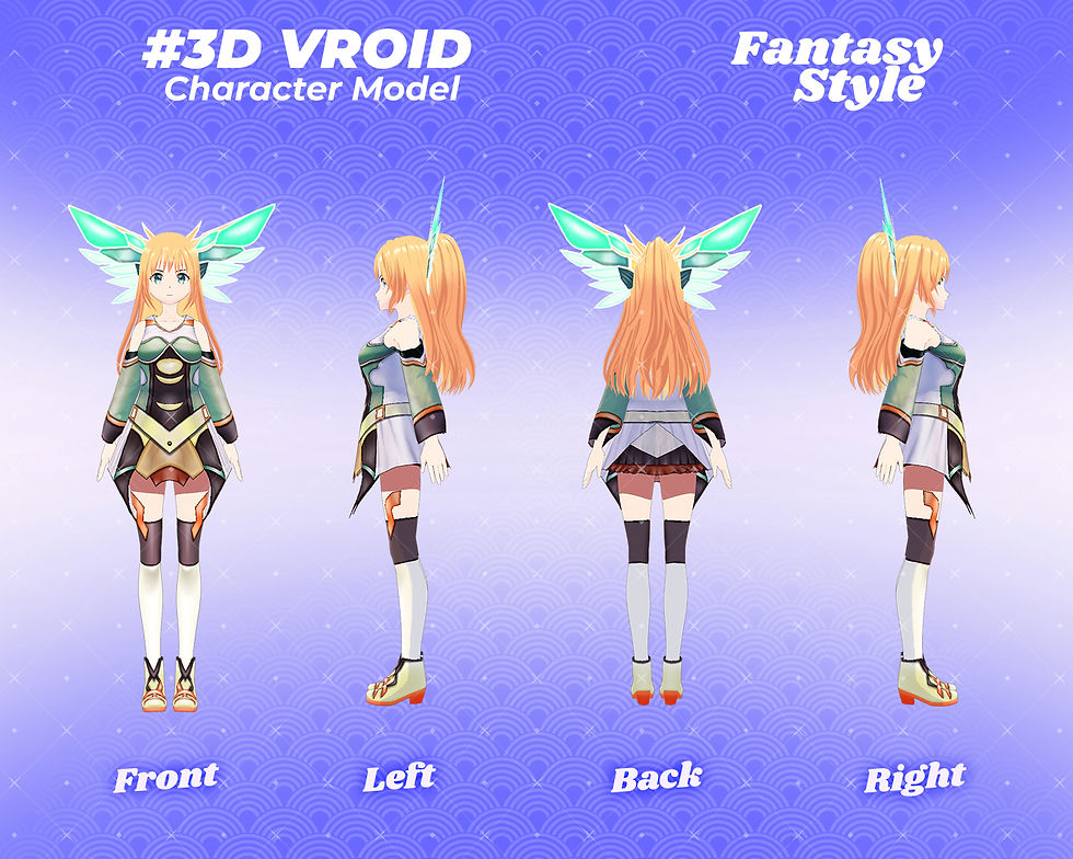 Thumbnail: Fantasy Outfit Character Beautiful Anime Girl 3D VRoid Model for Online Stream