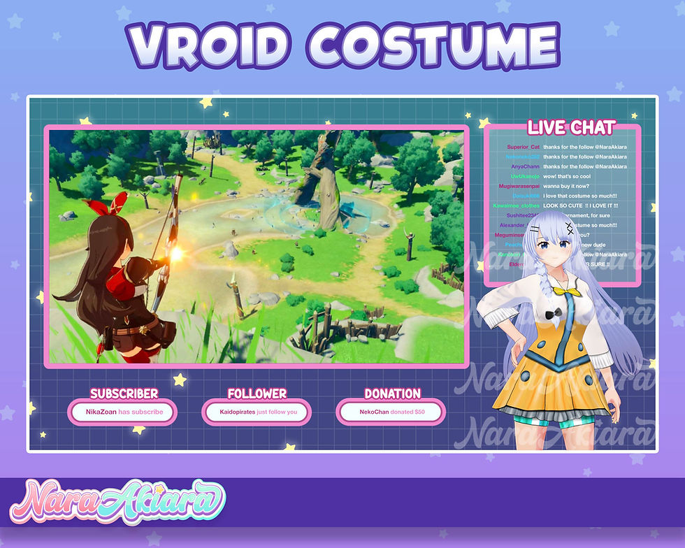 サムネイル： Enhance Your Vtuber Stream with the 3D Vroid Costume Yellow and White Uniform