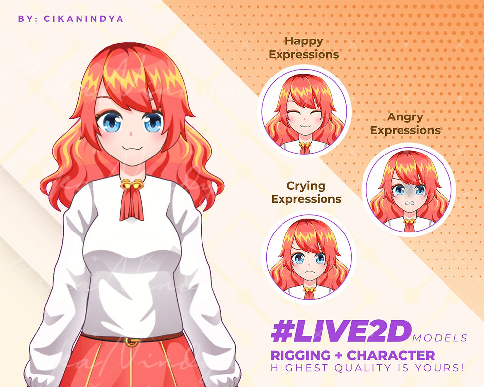 Thumbnail: Charming Red School Girl Live2D VTuber - Perfect for Streamers