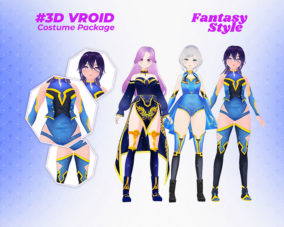 サムネイル： Enchanting Fantasy Girl Outfit Collection for 3D VRoid Model Avatar