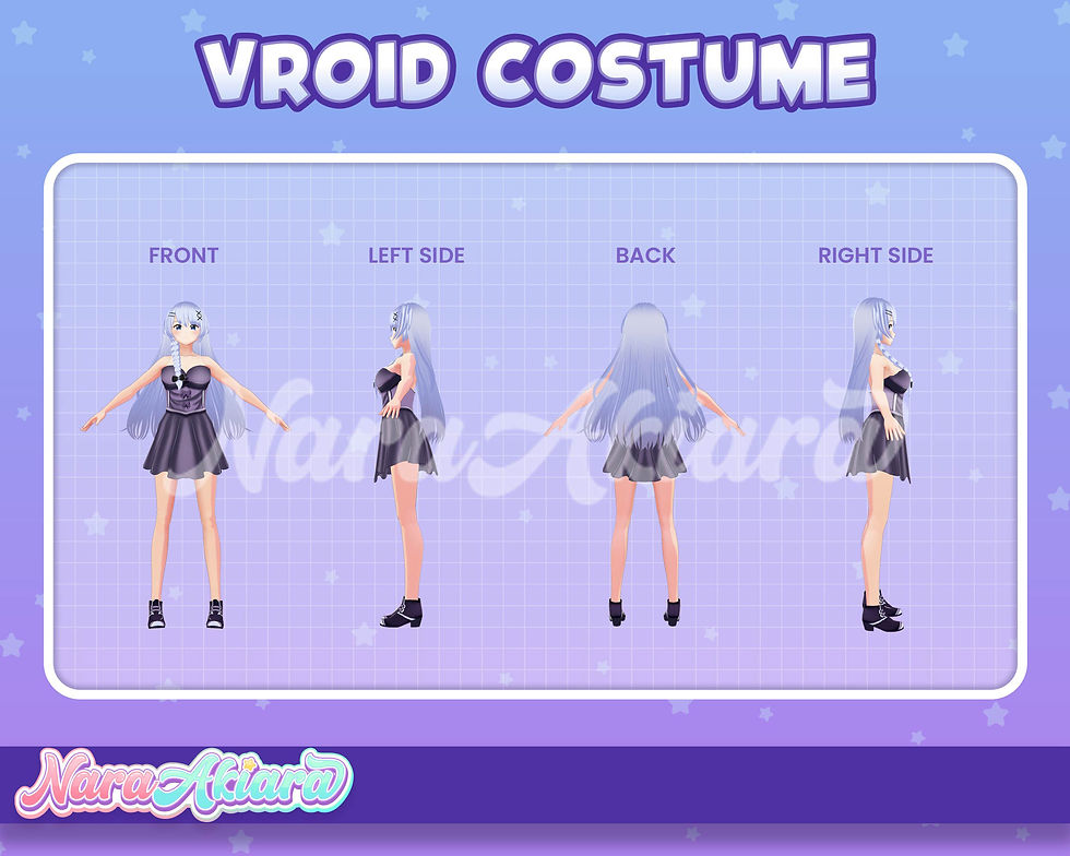 Thumbnail: Unleash Your Avatar's Charisma with the 3D Vroid Black Mini Dress