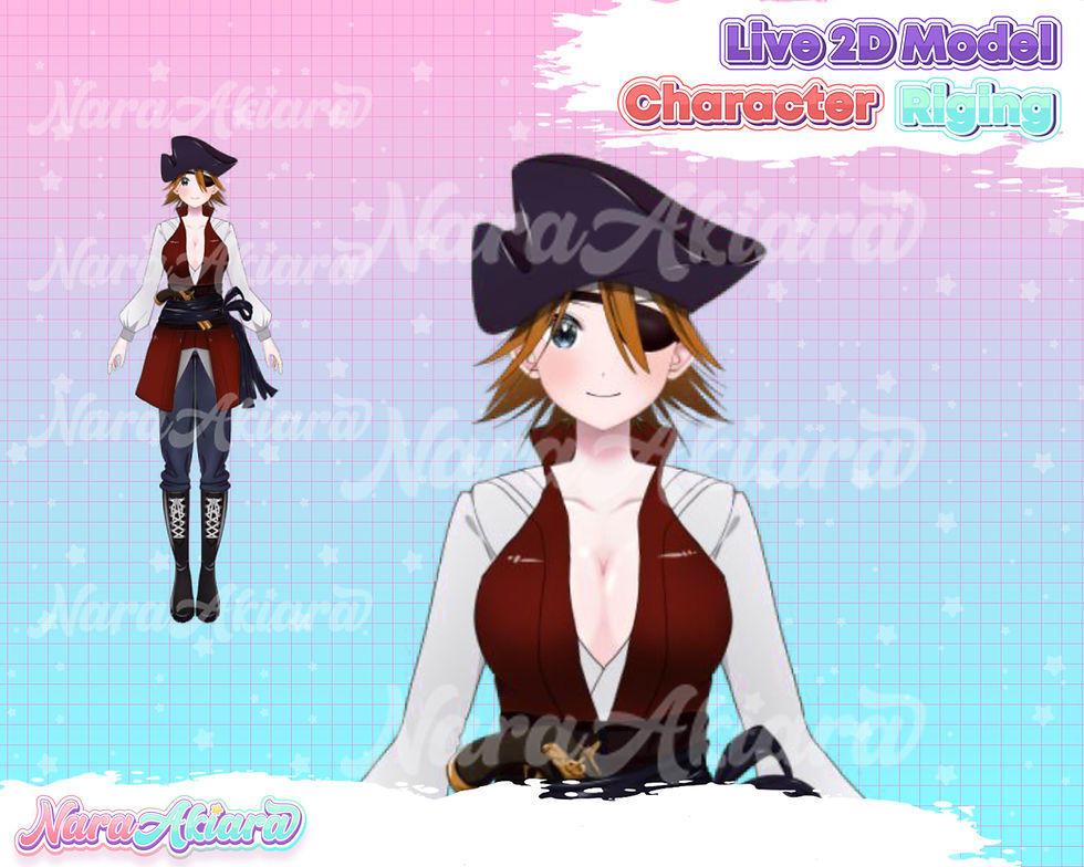 Thumbnail: Elevate Your Streams with Our Vtuber Live2D Anime Pirate Girl Models