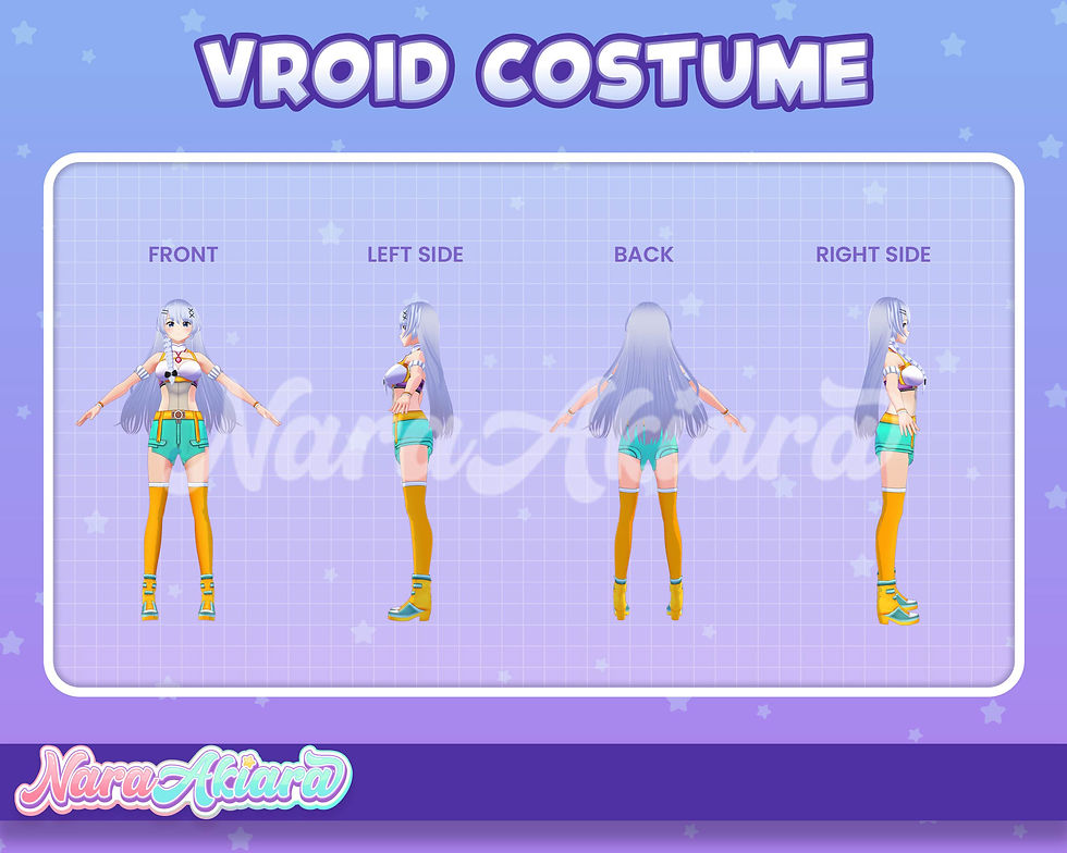 섬네일: Stand Out Your Vtuber with 3D Vroid Costume White Built-in Bra and Green Skirt
