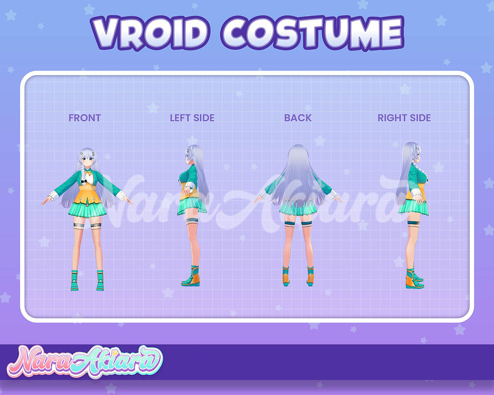 縮圖：Green and Yellow Uniform 3D Vroid Clothes for Your Avatar's Bold Look
