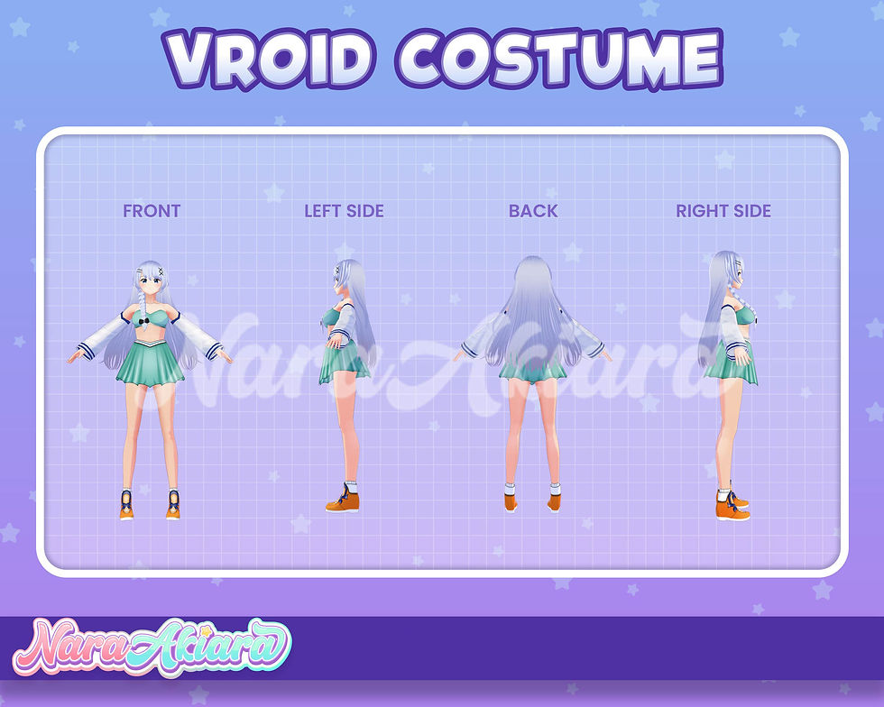 섬네일: 3D VRoid Tosca Bra with Skirt and Long Arm Sleeves for Avatar Transformation