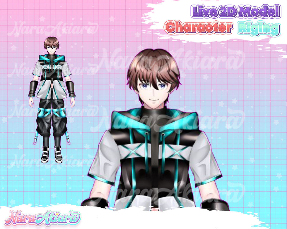 섬네일: Discover the Brown Haired Cyberpunk Male Vtuber Live2D Models for Streaming