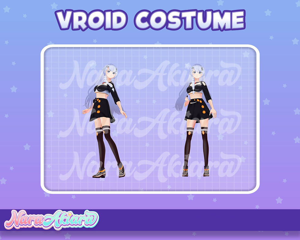 Thumbnail: Let's Be Stylish with Black Garnet Vroid Crop Top Outfit for Your Avatar