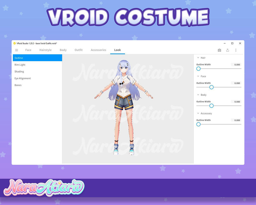 縮圖：Elevate Your Vtuber Stream with the 3D Vroid Costume White Sport Shirt
