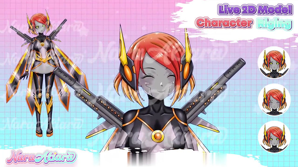 Thumbnail: Embrace Futuristic Vibes with a Stunning Vtuber Live2D Model Orange Hair Cyborg