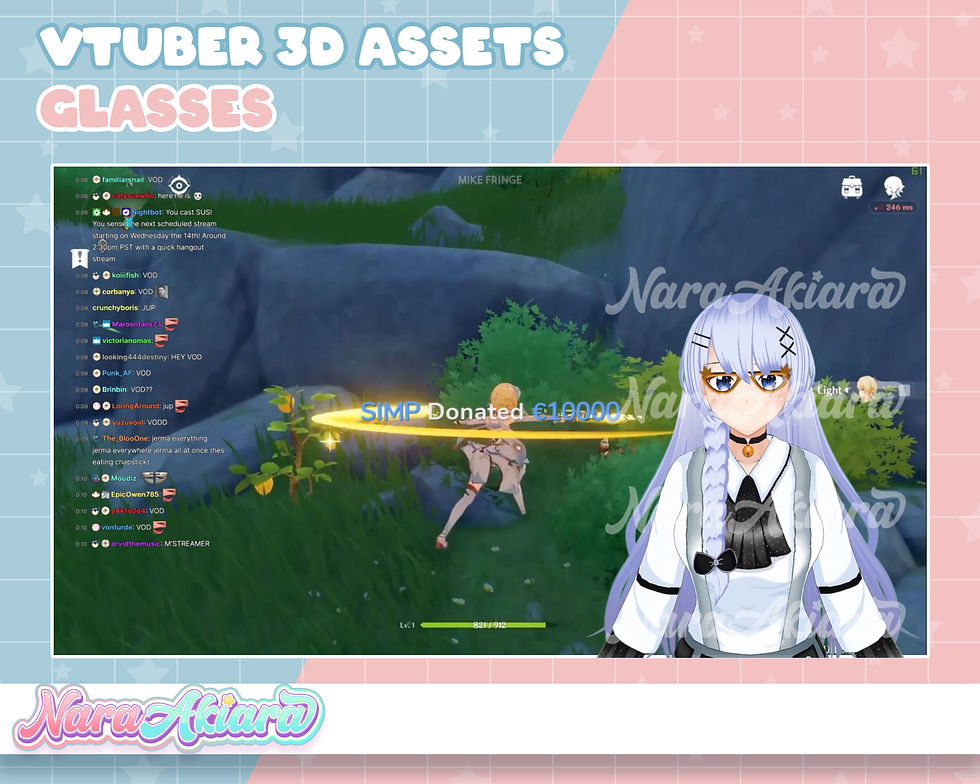 サムネイル： Make Your Vtuber Shine with Charming Glasses Assets V6 for Vtuber Model