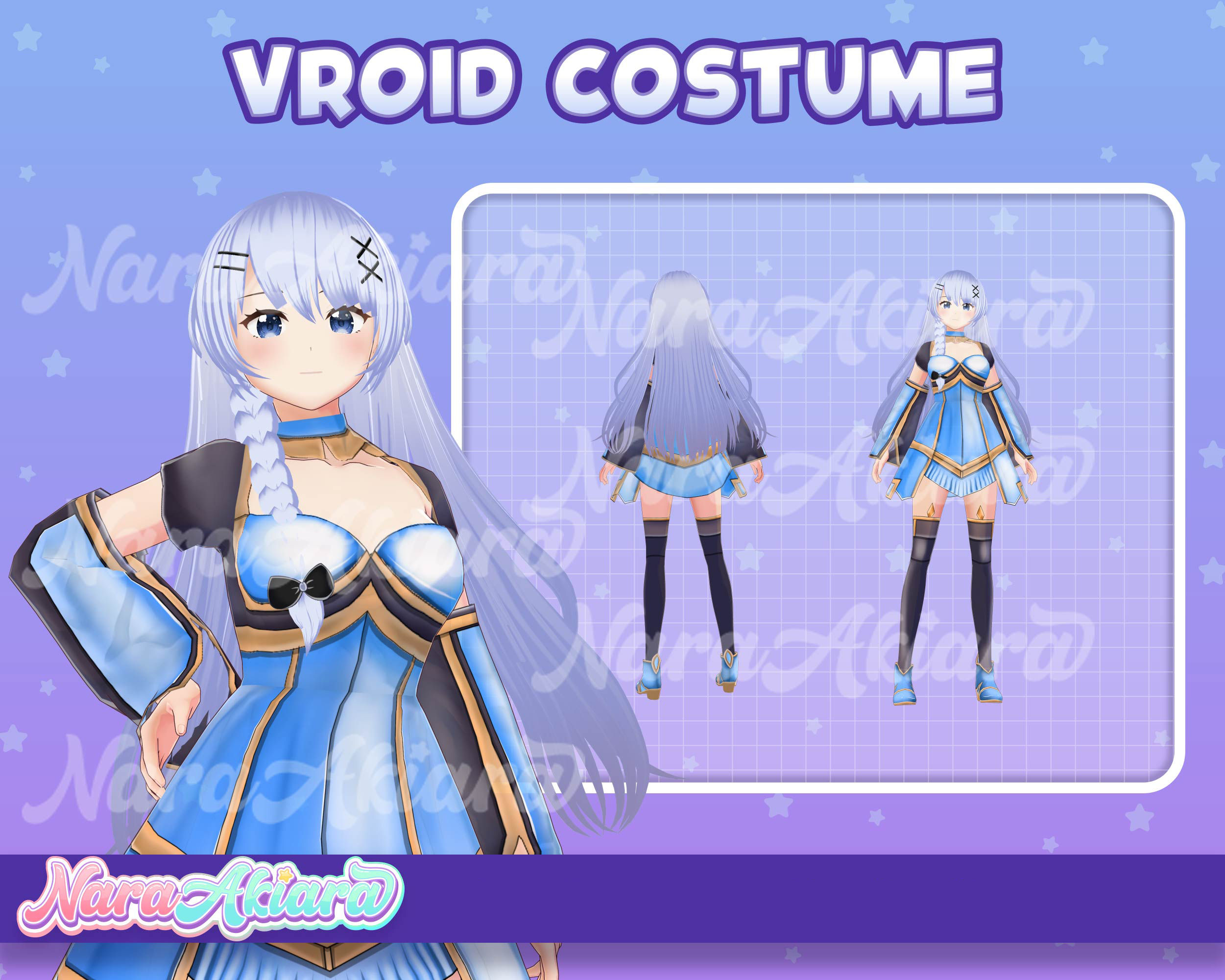 Futuristic Style with Elegant Blue Dresses with Long Arm Sleeves for Your Model