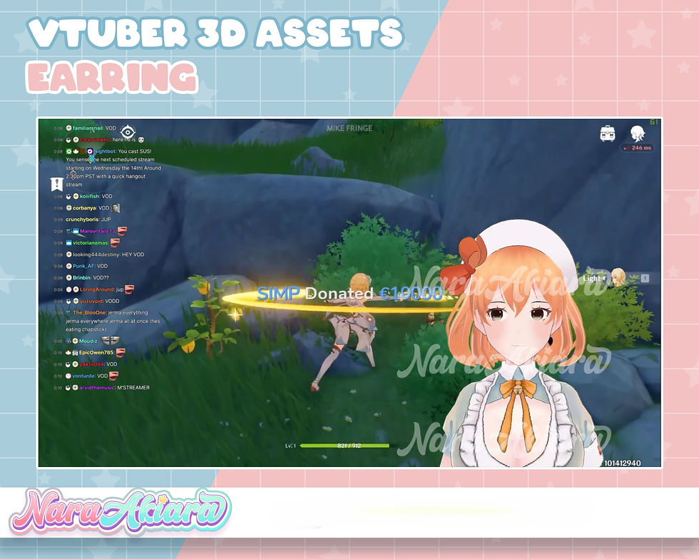 サムネイル： Step into Elegance with Striking 3D Assets Earrings for VTubers