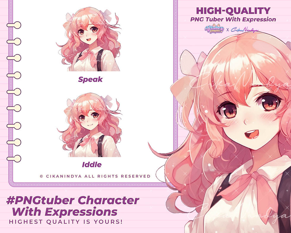 Customizable PNG Tuber Avatars - Perfect for Interactive Streaming