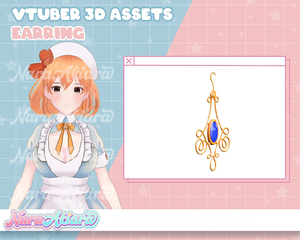 Step into Elegance with Striking 3D Assets Earrings for VTubers
