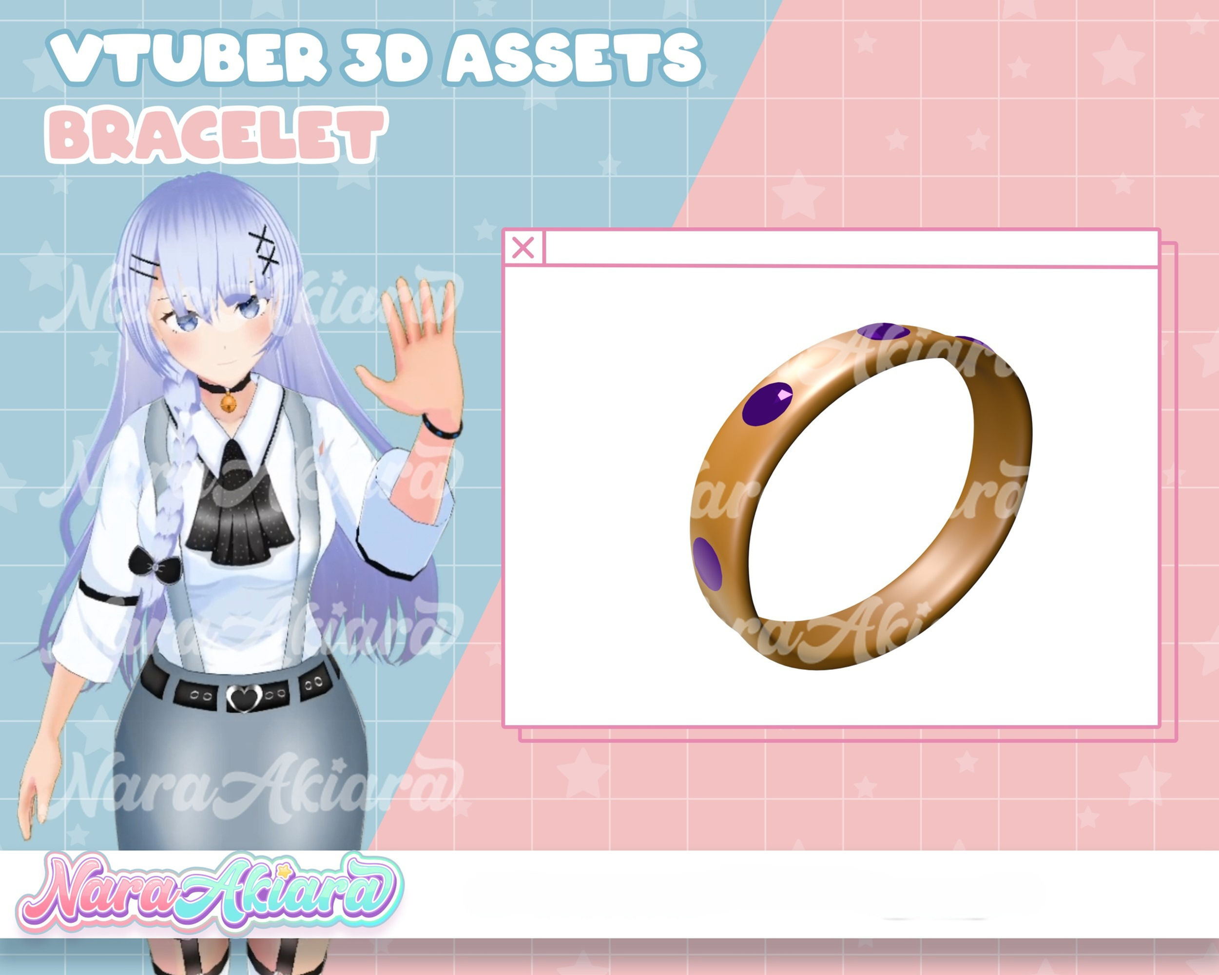 Unveil Exquisite 3D Assets Bracelets for VTuber Personalization
