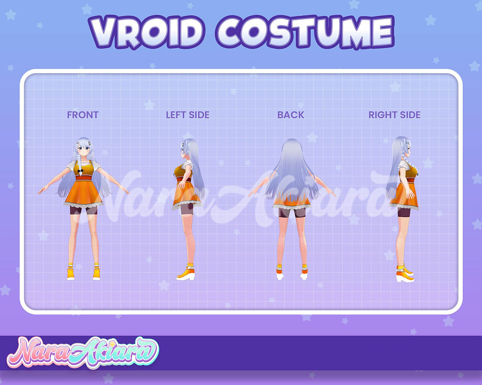 섬네일: Elevate Your Model Aesthetic with our 3D Vroid Purple Mini Apron Dress with Belt