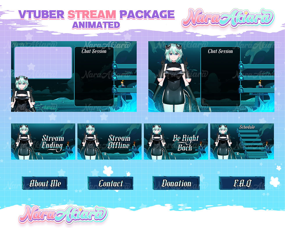 Unleash the power of darkness with Anime Girl Demon Overlay Stream Package