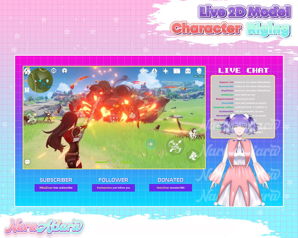 Thumbnail: Chic Pink Casual Dress Girl Anime VTuber Models: Casual Meets Style in Live2D
