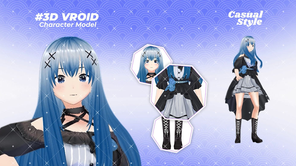 Thumbnail: 3D Vroid Model Ryunaa Elegant Anime Girl Perfect for VTuber Streaming