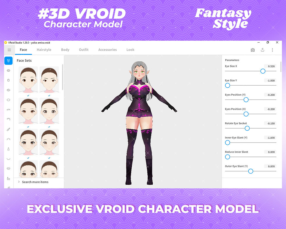 縮圖：3D Vroid Model Yoiko Amira Anime Girl Character Avatar for Online Creators